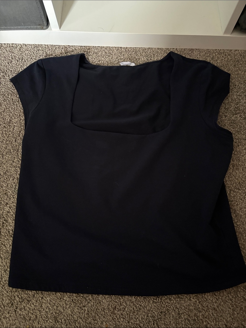 Garage women's Navy Square-Neck Cap Sleeve Top